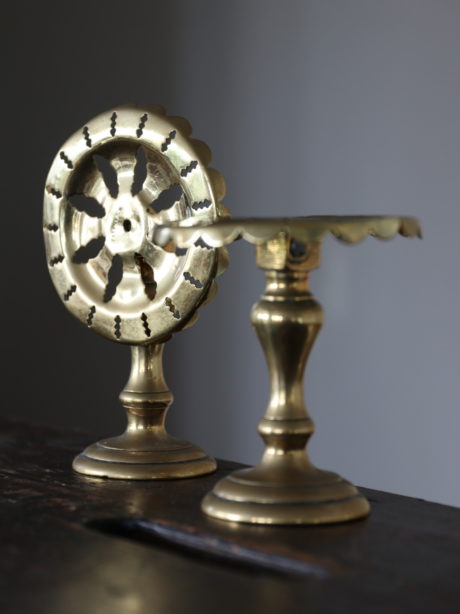 English Victorian Brass candle reflectors