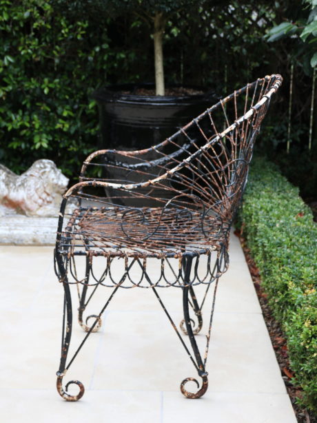 Antique English Wire Work Garden Chairs