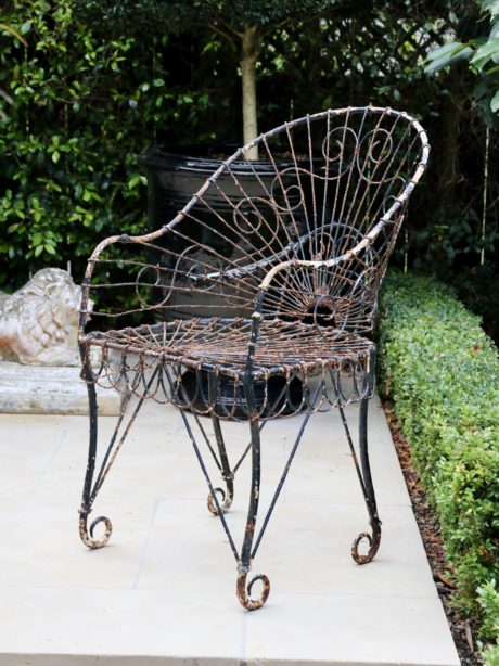 Antique English Wire Work Garden Chairs