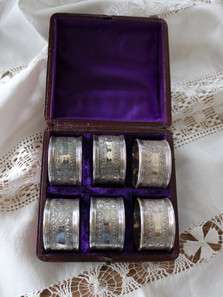 Victorian silver plated napkin rings