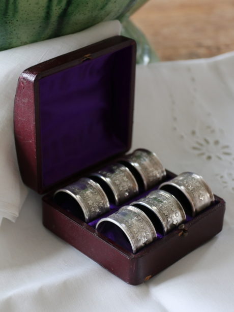 Victorian silver plated napkin rings