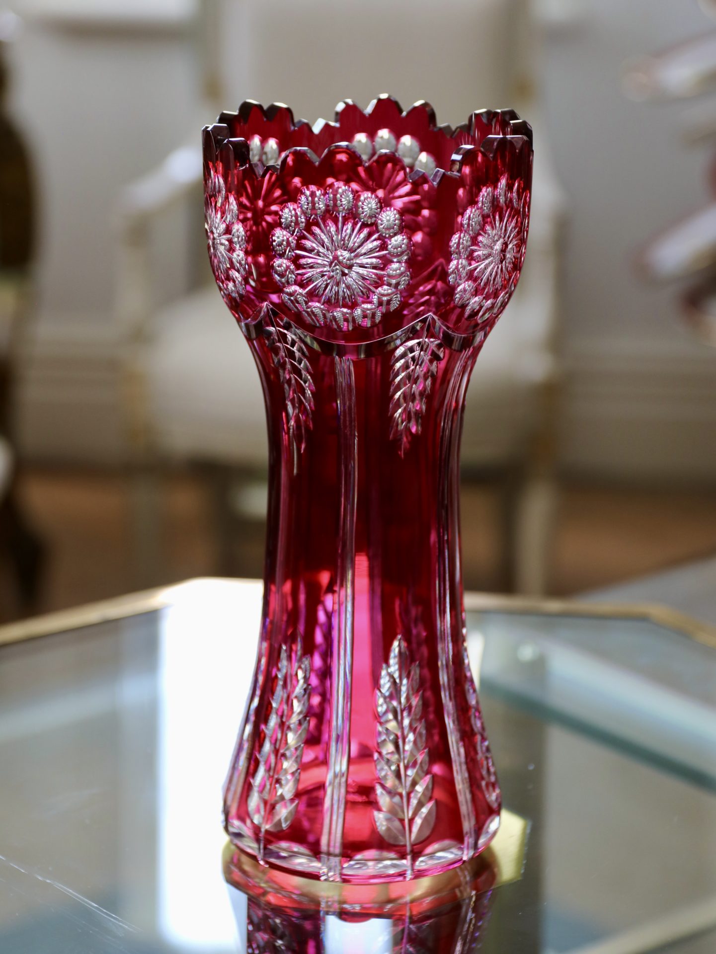Rare Val Saint Lambert crystal vase by Joseph Simon – European