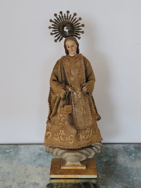 19th century Spanish Virgin Mary processional figure