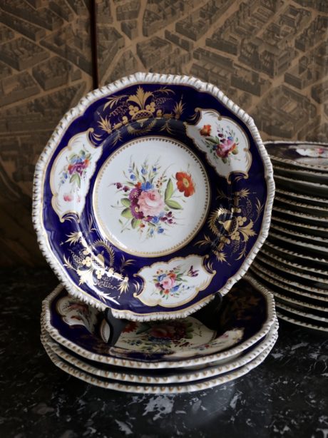 Bloor Derby Hand-Painted Dinner Plates c.1830