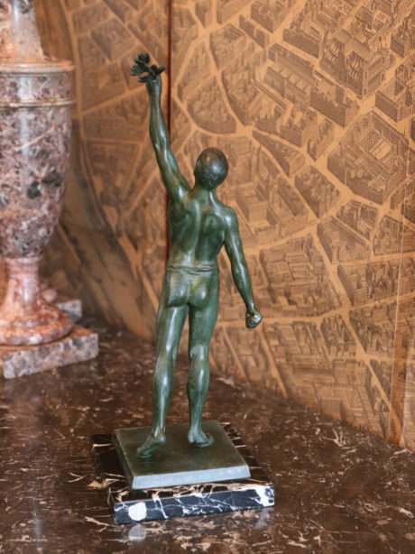 Art Deco spelter sculpture of a sporting figure