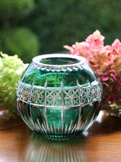 Rare Val St Lambert emerald cut to clear crystal vase