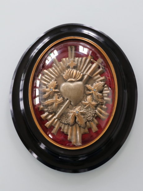 Antique Napoleon III framed gilded metal ex-voto