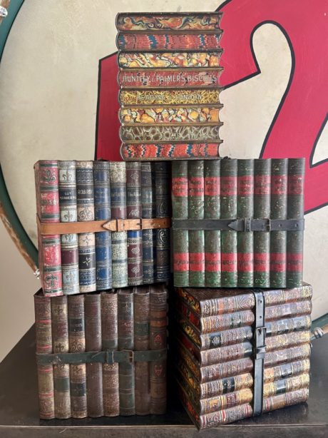 A collection of Huntley and Palmer biscuit tins