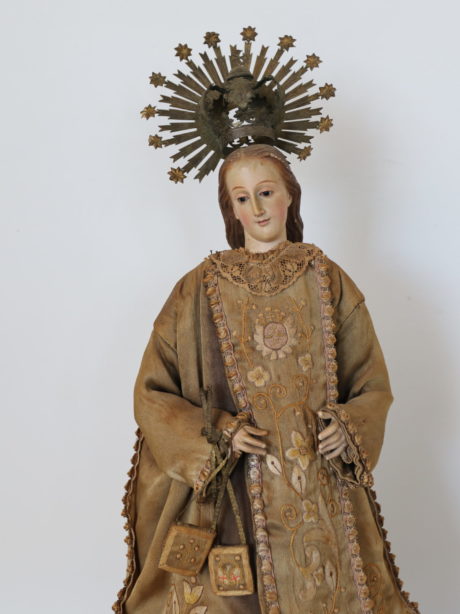 19th century Spanish Virgin Mary processional figure