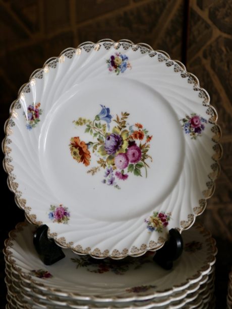 German antique porcelain cake and dessert plates