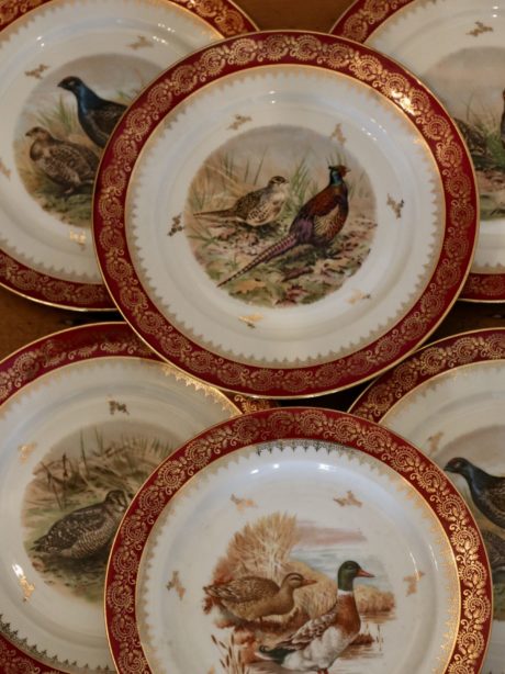 Chadelaud Limoges porcelain bird dinner plates