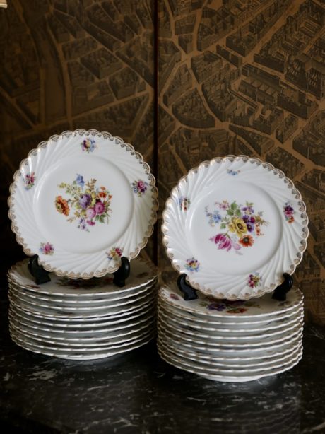 German antique porcelain cake and dessert plates