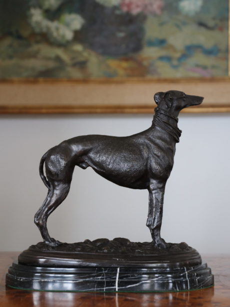 Bronze greyhound sculpture after PJ MENE