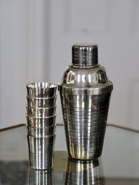 Art Deco silver plated shaker set