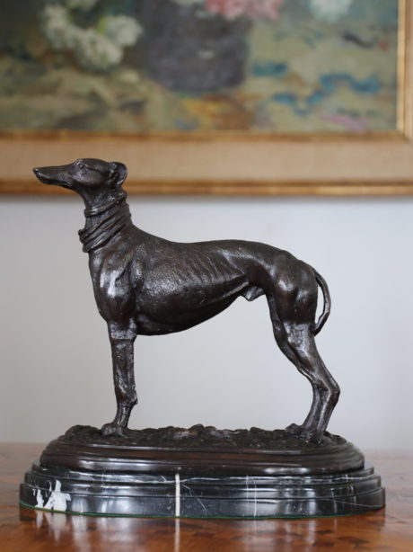 Bronze greyhound sculpture after PJ MENE