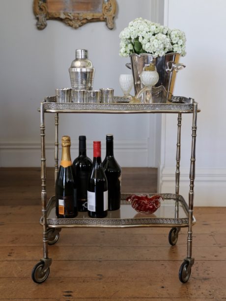 Silver plate drinks trolley c.1920
