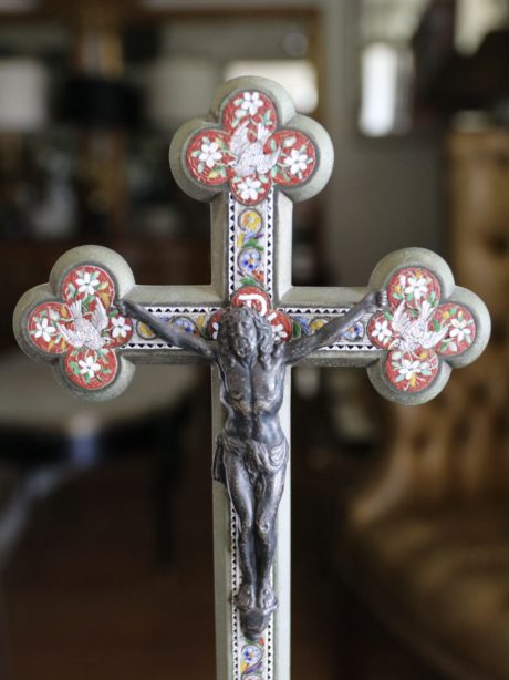 Antique Italian micro mosaic crucifix