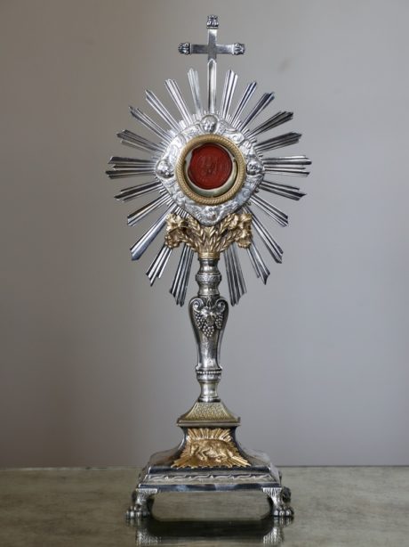 Antique French vermeil and silver plated monstrance