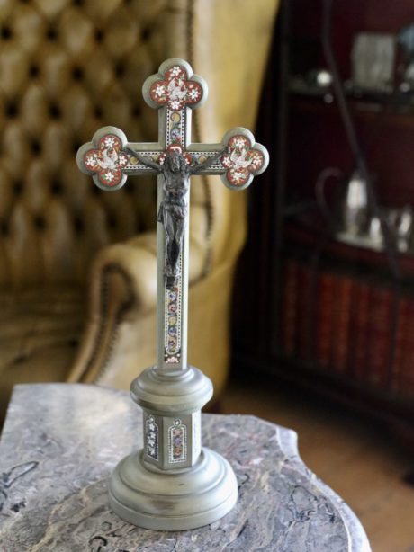 Antique Italian micro mosaic crucifix