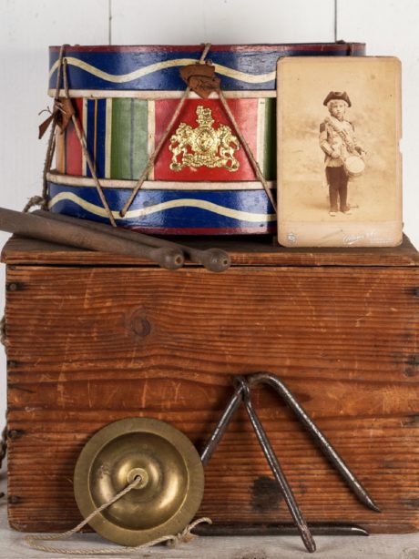 Antique 19th century child's toy drum collection