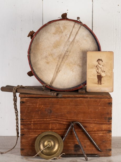 Antique 19th century child's toy drum collection