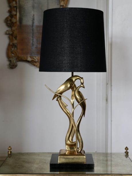 Italian brass bird table lamp by Regina
