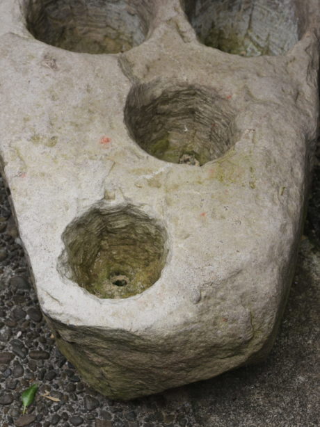 Rustic hand carved Stone Herb planter