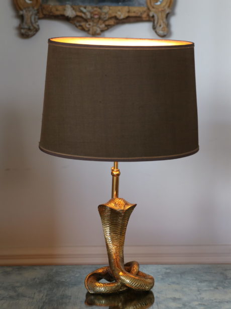 Iconic Brass Cobra table lamp by Maison Jansen