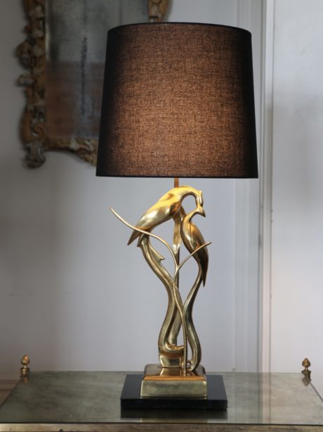Italian brass bird table lamp by Regina