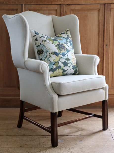 Pair of classic English wingback armchairs