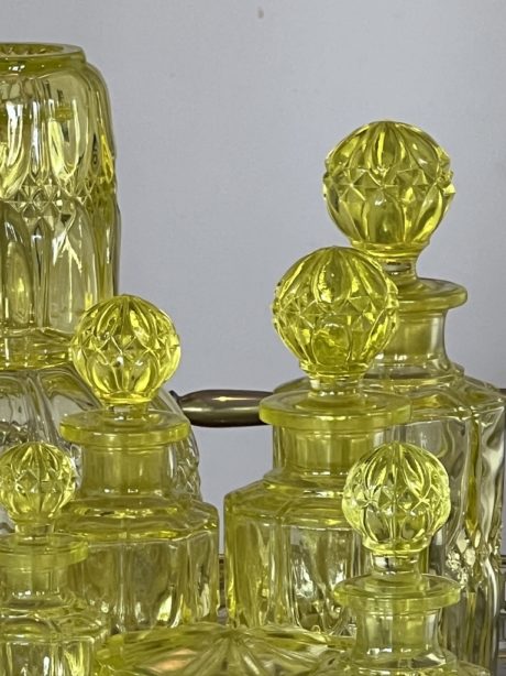 Val St Lambert fourteen piece semi crystal vanity set