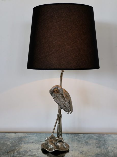 Spanish silver plated Heron table lamp