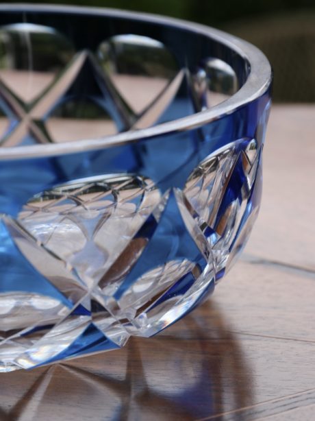 Val Saint Lambert cobalt blue crystal bowl