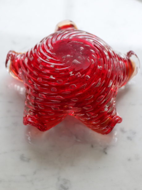 Murano controlled bubble glass dish