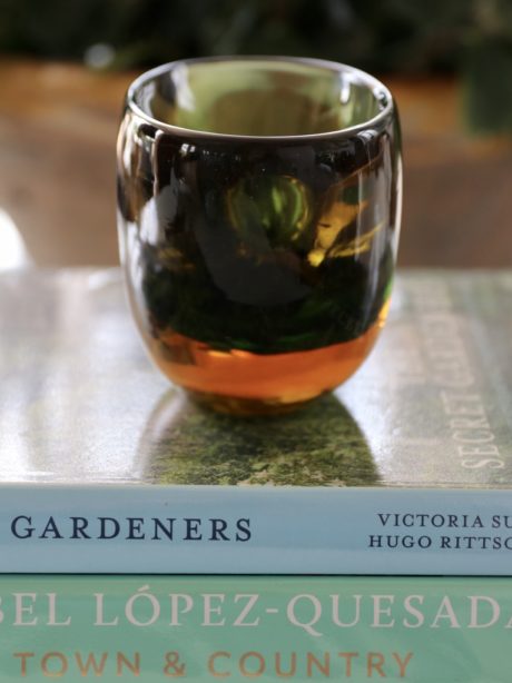Murano Sommerso olive green and amber vessel
