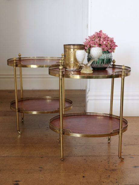 A pair of two-Tier Brass Étagères