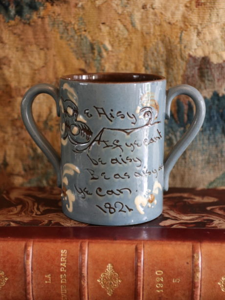 Antique Victorian Torquay ware loving cup 