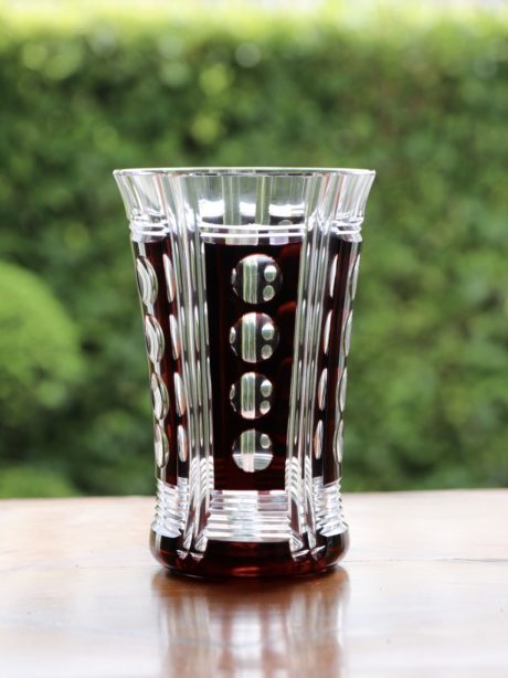 Val St Lambert Art Deco prune crystal vase