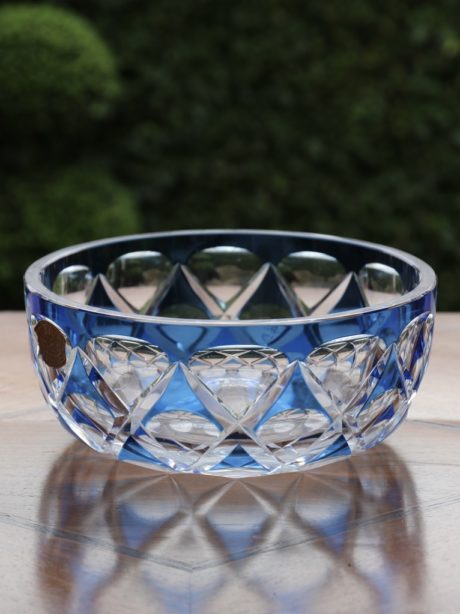 Val Saint Lambert cobalt blue crystal bowl
