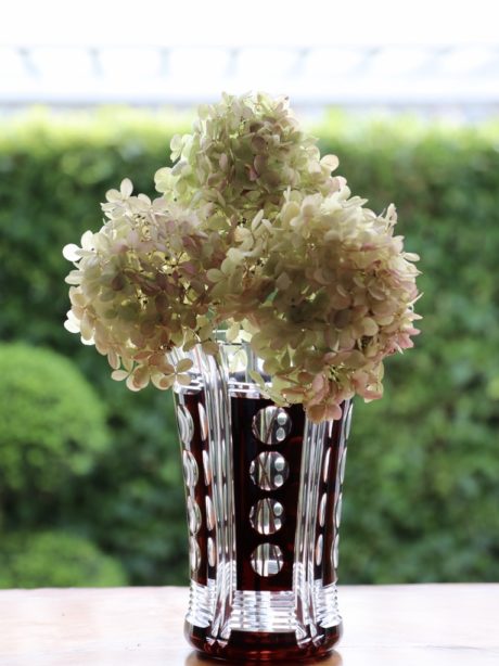 Val St Lambert Art Deco prune crystal vase