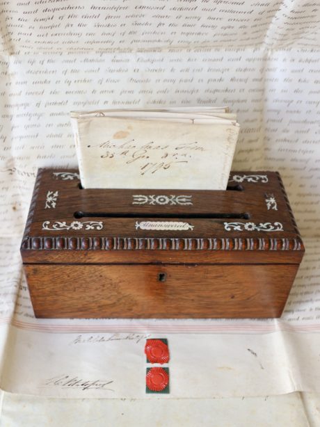Country House Inlaid Fruitwood Letter Box