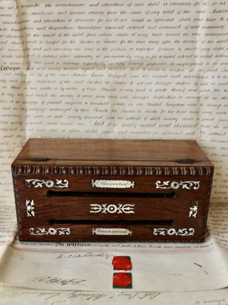 Country House Inlaid Fruitwood Letter Box