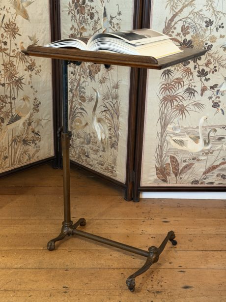 Antique oak and cast iron Elkhart reading table