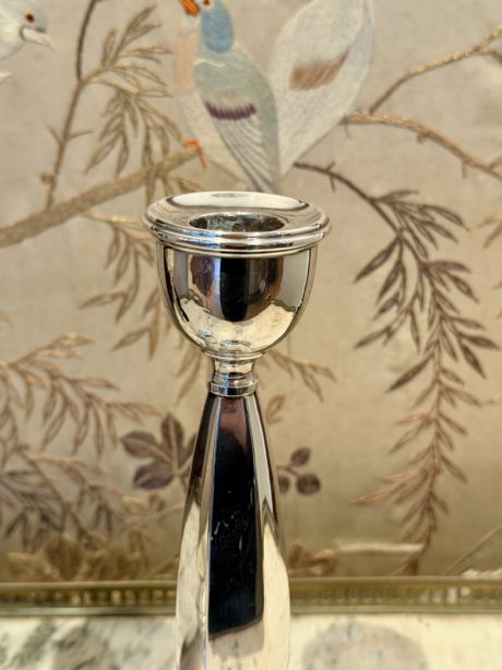 Pair of English Birmingham silver plated candlesticks