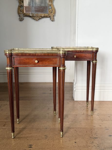 Neoclassical mahogany bedside tables