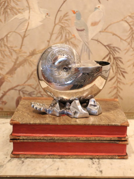19th century Victorian Silver Nautilus Spoon Warmer