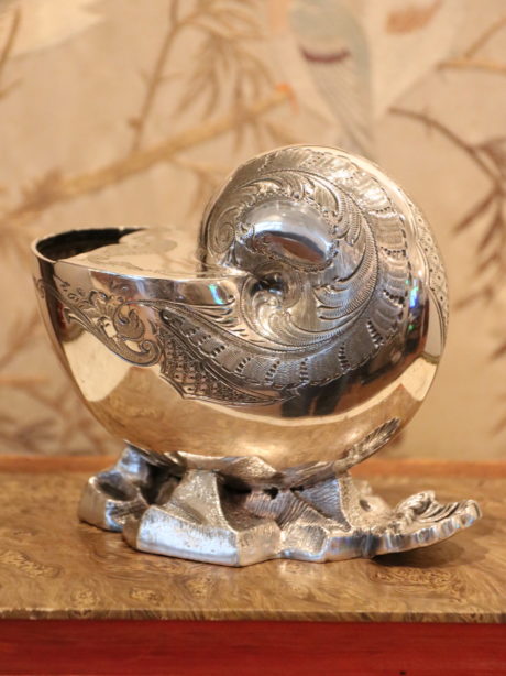 19th century Victorian Silver Nautilus Spoon Warmer