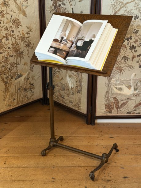 Antique oak and cast iron Elkhart reading table