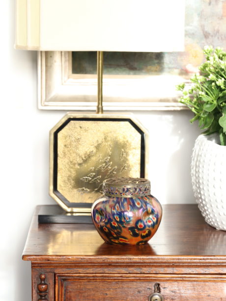 Glass Millefiori pattern pique fleur vase