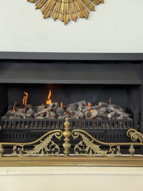 Exceptional Art Nouveau Brass Fireplace Fender